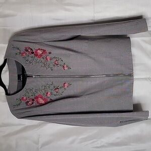 XOXO Floral Embroidered Blazer